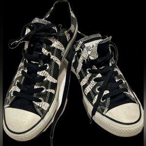 Converse All Star Black And White Double Tounged Sneakers